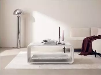 WFL GROUP Sora Couchtisch wei&szlig;e Marmoroptik, wei&szlig;es Metallgestell, 100x50x41cm (800002023982)