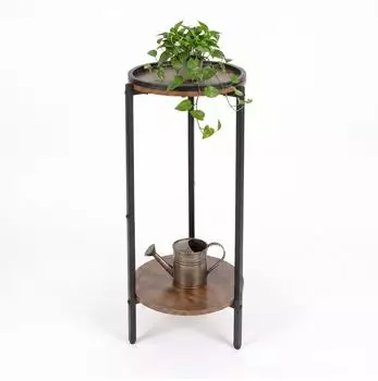 Relaxdays Beistelltisch 2 Ablagen, mehrfarbig, 29,5x73x29,5cm