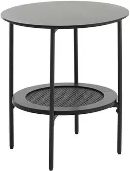 Selsey Mogest runder Beistelltisch mit Ablage, schwarze Eiche, &Oslash;50cm (MM5900898139828)