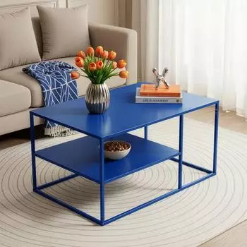 en.casa Couchtisch Solund Stahl 90x60x45cm dunkelblau