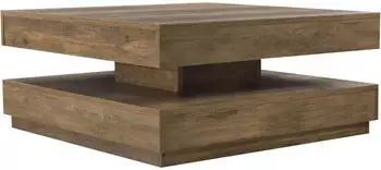 en.casa Florenz Couchtisch quadratisch 76x76x38cm Holzoptik braun (800000415257)