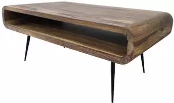 Riess-Ambiente Alpha Couchtisch 90cm Sheesham Massivholz mit Stauraum (43749)