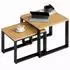 HomCom Couchtisch 2er-Set, Spanplatte & Metallrahmen, naturfarben (800001338307)