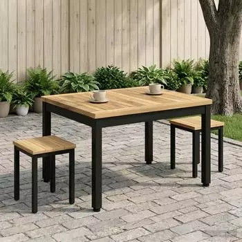 vidaXL Couchtisch wei&szlig; und schwarz, Akazien-Massivholz, 49x60,5x36cm