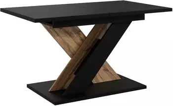 Mirjan24 Toxx 160 ausziehbarer Esstisch, schwarz/Wotan Eiche, 120-160x80x75cm (800001912475)