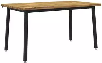 vidaXL Esstisch Akazienholz massiv 140x80x75cm, wei&szlig; und schwarz