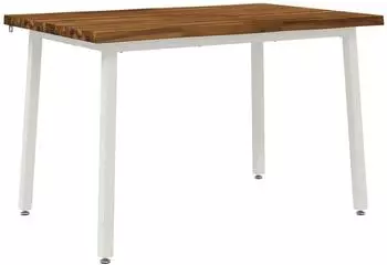vidaXL Esstisch Akazienholz massiv 120x80x75cm, natur/wei&szlig;