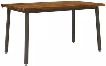 vidaXL Esstisch 140x80x75cm Akazienholz massiv, natur/kaffee