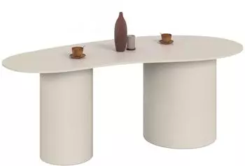 IDMarket Orphea ovaler Esstisch, 8 Personen, beige, 200cm (104197)