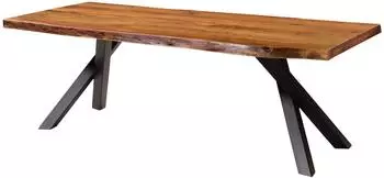 Massivmoebel24 Freeform 5 Esstisch Akazie Massivholz 180x90cm, natur lackiert, A-Gestell anthrazit matt (09-108-824-9243)