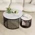 MODFU Couchtisch-Set 2-tlg., rund Ø70+Ø45cm, Katzenhaus, schwarz/weiß