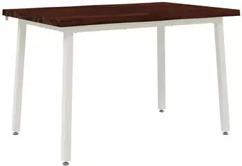 vidaXL Esstisch Akazienholz massiv, dunkelbraun/wei&szlig;, 110x55x75cm