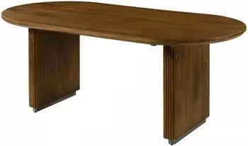 Massivmoebel24 Barcelona Esstisch oval, Mangoholz, braun lackiert, 180x90x76cm (09-108-344-2027)