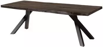 Massivmoebel24 FREEFORM 5 Esstisch Akazie Massivholz 180x90cm grau lackiert (09-108-824-2243)