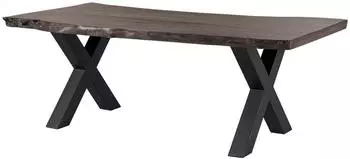 Massivmoebel24 FREEFORM 5 Esstisch Akazie Massivholz grau lackiert, 180x90cm