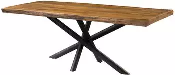 Massivmoebel24 FREEFORM Baumkantentisch Mangoholz 180x90x76cm, Mikado-Beine anthrazit (09-108-844-9261)