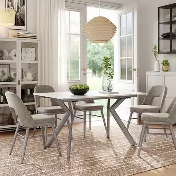 VICCO Trill Esstisch wei&szlig;/grau, 140-190x90cm ausziehbar (51995)