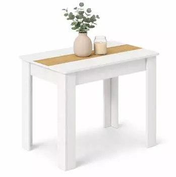 VCM Disalo Esstisch 75x80x50cm, Holzwerkstoff, wei&szlig;/Honig-Eiche
