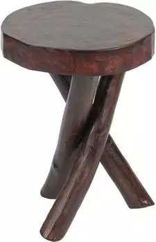 Xtradefactory Runder Beistelltisch Teak Massivholz, 40x34cm (10004181-0)