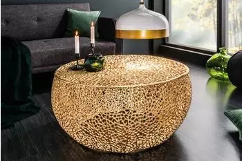 Invicta Abstract Leaf Couchtisch 80cm, Metall, gold (Abstract Leaf)