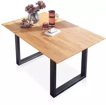 main möbel Tirana Ausziehtisch 160(210)x90cm Wildeiche & Metall schwarz (TI-0594)