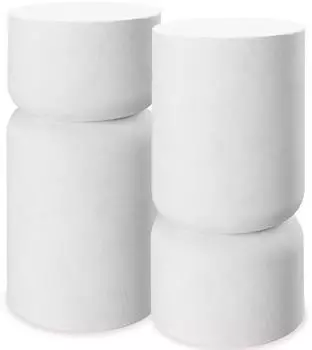 TecTake Amine Beistelltisch 2er-Set, Chubby-Design, wei&szlig;, Keramik (406054)
