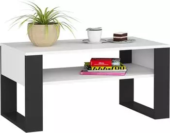 RAUMHIRSCH DOMI Couchtisch rechteckig, weiß/schwarz, 92x45x50cm (800001324661)