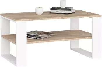 RAUMHIRSCH ALEX Couchtisch rechteckig, weiß/Eiche Sonoma, 92x53x45cm