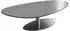 DeLife Edge Couchtisch oval 140x75cm, Keramik betongrau, Edelstahl gebürstet (46008)