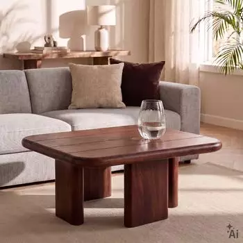 Idimex YAMA Couchtisch Akazienholz massiv, dunkelbraun, 70x70cm