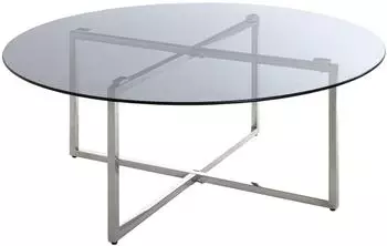 HAKU Couchtisch rund, Glas/Edelstahl, &Oslash;100cm, H40cm (23182)