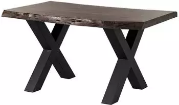 Massivmoebel24 FREEFORM 5 Esstisch Akazie Massivholz, grau lackiert, 140x90x77cm (09-104-824-2211)