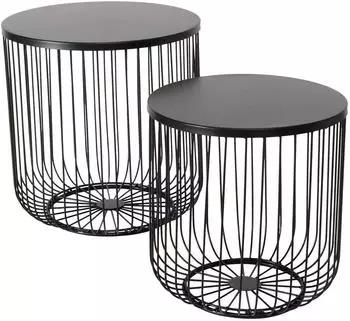 Boltze Cindy Beistelltisch-Set Metall, schwarz, 2er Set (41&ndash;47cm)