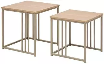 Paris Prix Duna 2er-Set Beistelltische, quadratisch, 40/45cm, beige
