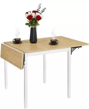Relaxdays Esstisch klappbar, hellbraun, 120x76x78cm