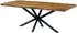 Massivmoebel24 FREEFORM 5 Baumkantentisch Mango 180x90x76cm, natur lackiert, Kreuzgestell anthrazit matt (09-108-844-9251)
