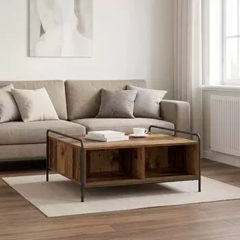 vidaXL Couchtisch Altholz-Optik 90x90x41cm Holzwerkstoff
