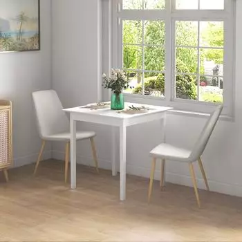 HomCom Esstisch quadratisch, Holz, wei&szlig;, 75x75x76cm