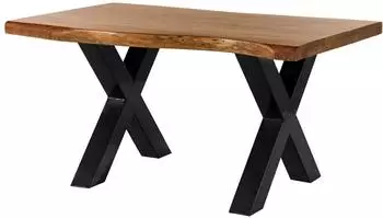 Massivmoebel24 FREEFORM Esstisch Akazie Massivholz, natur lackiert, 140x90x77cm (09-104-824-9111)
