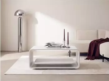 WFL GROUP Sora Couchtisch mit Ablage, wei&szlig;, 100x50x41cm (800002023997)
