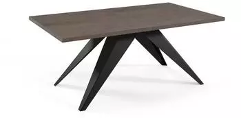 Feldmann-Wohnen Vento Esstisch rechteckig ausziehbar, Eiche Lefkas dunkel/schwarz (140-240cm)
