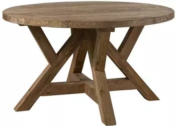 Massivmoebel24 Bassano runder Esstisch Teak massiv, natur unbehandelt, 160x160x78cm (54-106-720-0082)