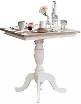Loberon Kingston Tisch wei&szlig;/braun, 70x70x78cm (1142551)