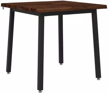 vidaXL Esstisch Massivholz Akazie, 90x90x75cm, dunkelbraun/schwarz (937537)