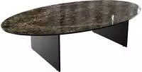 DELIFE Couchtisch Edge Oval 140x80 cm Keramik Emperador Extra Lucidato...