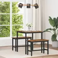 vidaXL Esstische 70 x 70 x 75 cm Holzwerkstoff Altholz Quadratisch