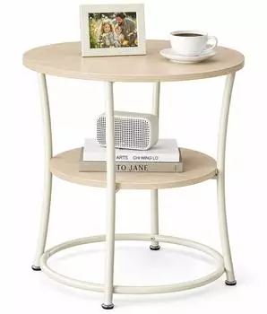 Relaxdays Beistelltisch 2 Ablagen, Holzwerkstoff & Metall, 55x55x55cm