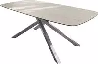 DELIFE Outdoortisch Edge Boot 200x100 cm Keramik Laminam&reg; Travertino Bianco