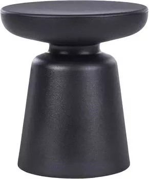 Beliani Tofet Beistelltisch rund, schwarz, Kunststoff, &oslash;39cm