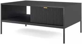 Masseno Stellare Couchtisch 104x46x68cm, schwarz, 2 Schubladen (800001095197)